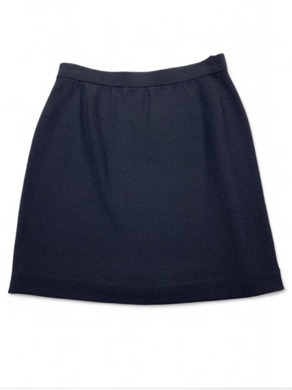 St. John Classic Black Knit Mini Skirt Minimalist Tailored size 8